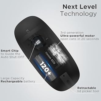 Canslab Ultrablade PRO Auto Stop USB Rechargeable Can Opener for Kitchen for Seniors with Arthritis, Long Battery Life, Handfree One Touch, Side Cut for Smooth Edge, Wall Mounted Small Size, Brown