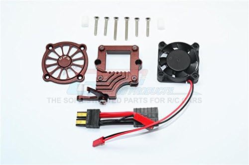 GPM For Traxxas TRX-4 Trail Defender Crawler/TRX-6 Mercedes-Benz G63 Upgrade Parts Aluminum Motor Cooling Fan With Easy Switch - 1 Set Brown
