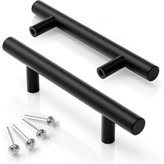 huipinghu 15-Pack 160mm Matt Black Cabinet Handles | Vintage Industrial Kitchen Handles | Rust-Proof Zinc Alloy - Easy Install for Kitchen Cabinets, Wardrobes & Drawers (160mm)