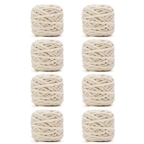Image of INNDUN Blanket Yarn 8 Pack of 100g /3.5oz - Beige Chenille Yarn 6 Super Bulky - Knitting, Crocheting & Crafts Chunky Yarn