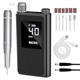 BETE professionale per unghie, 40000 giri/min, kit di lime elettriche senza fili con 6 bit, Efile ricaricabile per smalto unghie in gel acrilico, strumenti per manicure, Nero