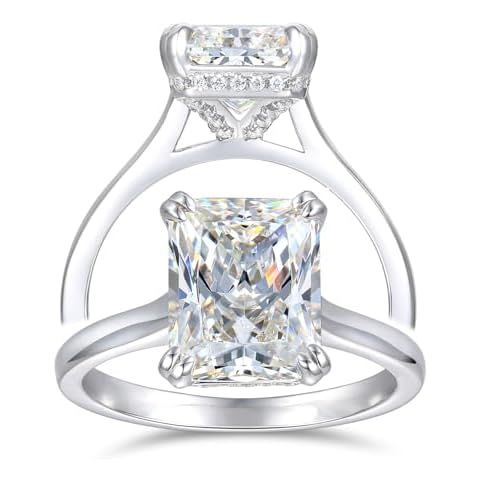 HAFEEZ CENTER 14K Gold 4ct Radiant Cut Moissanite Engagement Ring for Women (6) Cover