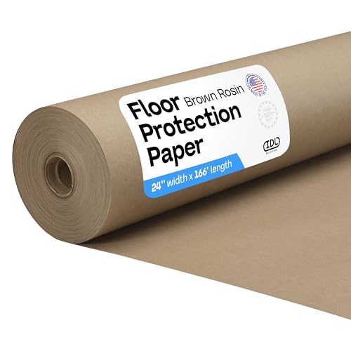 Brown Rosin Masking Paper 24 x 1992 (166 feet 332 sq.ft.) Thick Floor Covering (66 lb Thickness) - USA-Made Masking Paper for Painting and Construction Surface Protection by IDL Packaging