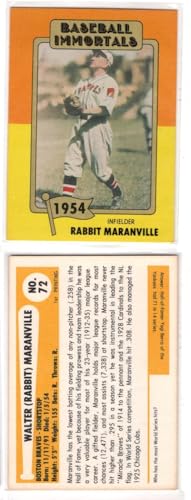 Walter Maranville/Rabbit Maranville Baseball Immortals Exclusive 1st Printing Edition Vintage Baseball Card-HOF-Hall of Fame-Boston Braves