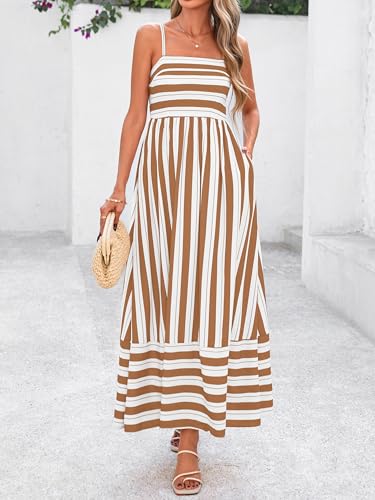 PRETTYGARDEN Summer Dresses for Women 2025 Beach Maxi Dress Spaghetti Strap Floral Boho A Line Wedding Guest Flowy Long Dress2