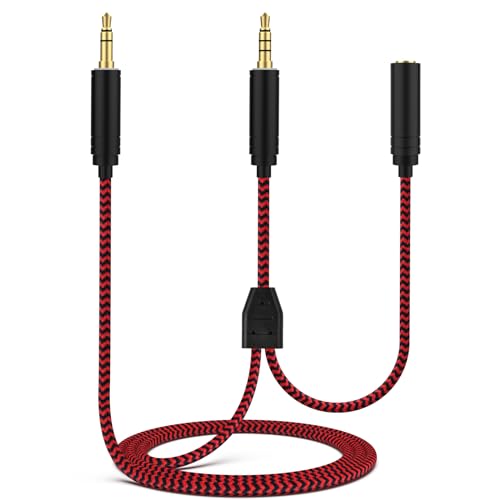Image of HD60 Chat Link Audio Adapter Replacement, 6.9ft, Red, 3.5mm Male-to-Male, Gaming Cables, Compatible with Elgato HD60 Series, Switch PS5 PS4 Xbox One X /S, Headphones