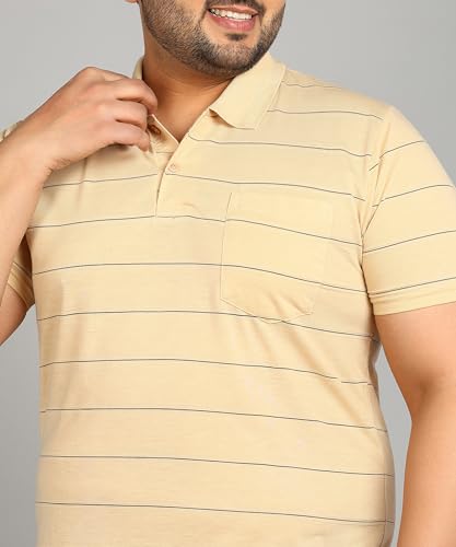 Image of INKKR Half Plus Size Men's Regular Fit Striped Tshirt