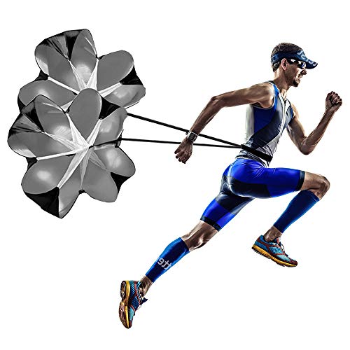 Running Speed Training for Kids Youth and Adults 56 inch Speed Training Resistance Parachute with Adjustable Strap Free Carry Bag for Runner Football Soccer Drilling
