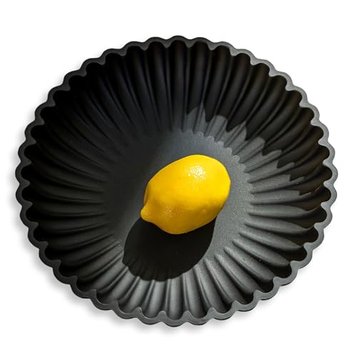 Hanobe Deko Schale Rund Schlüsselschale: Modern Dekoschalen Tablett für Schlüssel Aesthetic Harz Frill Decorative Schmucktablett Schwarz für Wohnzimmer Flur Tischdeko