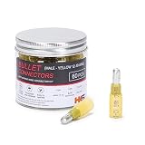 HKS 60PCS Heat Shrink Male Bullet Connectors – 12-10 AWG Yellow – Tinned Copper Crimp Terminals – Waterproof & Insulated – for Automotive, Marine, and Electrical Wiring