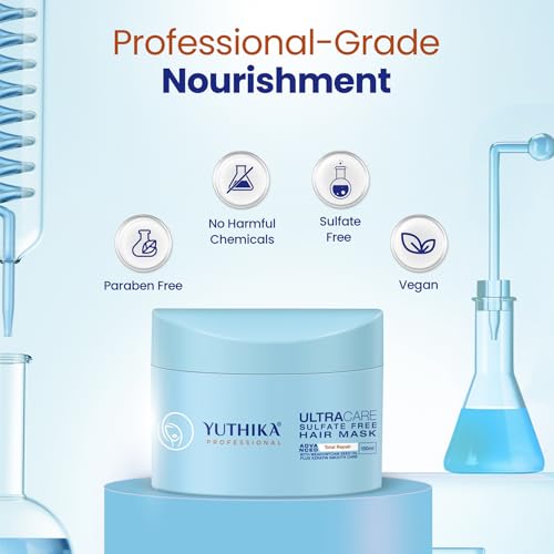 Image of Yuthika Professional Ultracare Sulfate Free Hair Mask For Women & Men (150 ml), Total Repair for Damaged, Dry & Frizzy Hair
