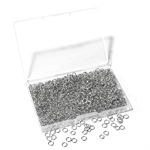 1000 Pcs 5mm Open Jump Rings Rhodium Plated Jump Rings for Jewelry Making