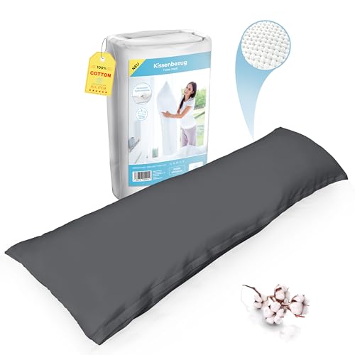 Rosenkern® Seitenschläferkissen Bezug 40 x 145 - Bis 60 Grad Waschbar &...