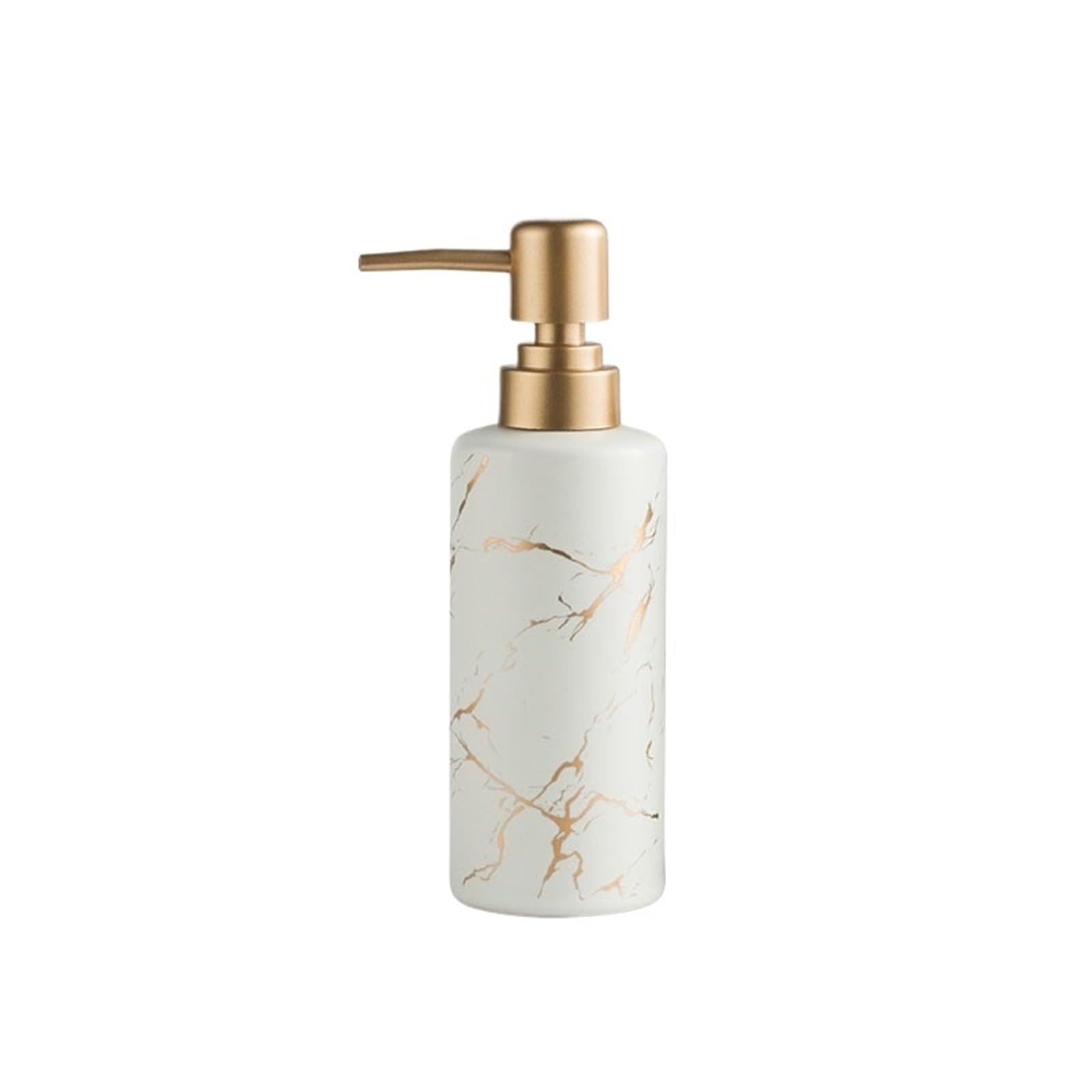 Soap Dispenser Ceramic Pump Bottles Refillable Lotion Soap Dispenser Liquid Container For Bathroom Kitchen(White)