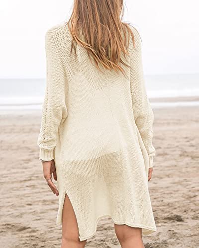 Image of Misassy Womens Open Front Knit Sheer Cardigans Summer Boho Lightweight Long Sleeve Kimono Long Sweater