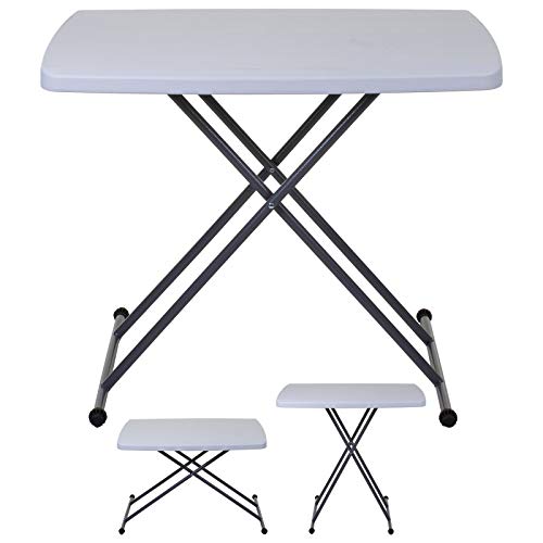 marko Folding Side Table 3 Height Adjustable Camping Outdoor Garden BBQ Blow Moulded