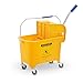Ulsonix Seau Essoreur À Roulettes Chariot De Ménage Lavage Seau Nettoyage UNICLEAN 2 (20 Litres, 4 Roulettes, Plastique Jaune, Symbole D'Avertissement)
