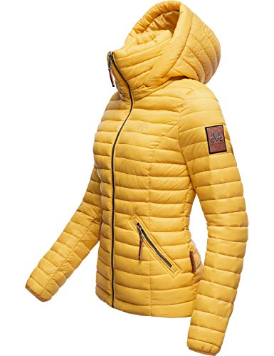 Preisvergleich Produktbild Marikoo Damen Übergangsjacke Steppjacke mit abnembarer Kapuze Löwenbaby Gelb Gr. S