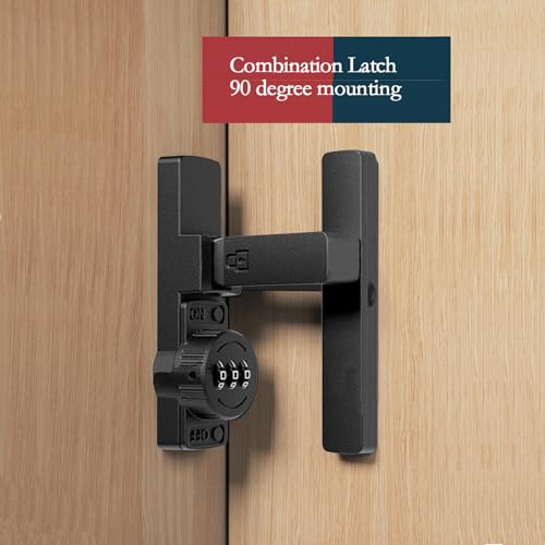 Betensh Barn Door Lock Latch 3-Digit Password Security Sliding Door Lock 90 Degree Flip Latch Lock Gate Latches for Small Doors,Storage Room - Image 3