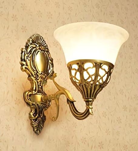 Image of SINOMAN Antique Wall Light with Glass Shade Contemporary Adjustable Decorative Lighting Indoor Wall Lamp Fixture for Bedroom, Living Room, Hallway, Kitchen and Home Decor (Single) (Without Bulb)
