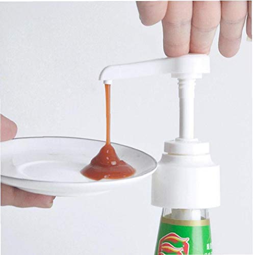Angoter Jam Flasche Pump Sauce Spender Ketchup Essigflasche Kopfdruck Push-Typ Düse Home Küchenwerkzeuge zufällige Farbe