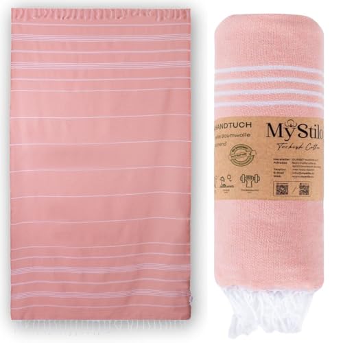 MyStilo® XXL Saunahandtuch Hamamtuch - Großes, Weiches Badetuch 100x200cm, Schnelltrocknend - Premium Strandtuch, Beach Towel, Handtuch für Männer, Frauen, Yoga und Fitness (Lachse)