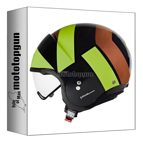 Casque Moto Jet Nolan N21 Tangente Noir Brun Vert Impulso Taille S