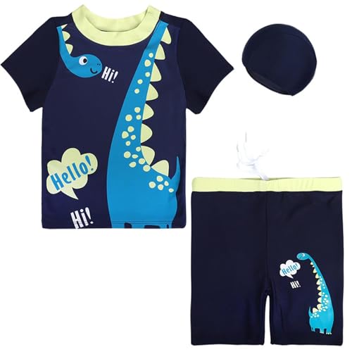Combinaison maillot de bain garçon 12 ans avec protection solaire manches courtes et chapeau