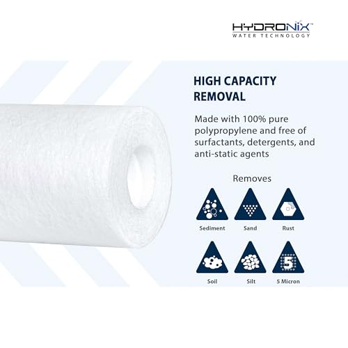 Filtro de sedimento Hydronix SDC-25, evite obstrucciones con este cartucho NSF de 5 micrones 4