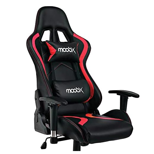 Moob Cadeira Gamer Reclinável Thunder Com Almofadas para Lombar e Pescoço Preto/Vermelho