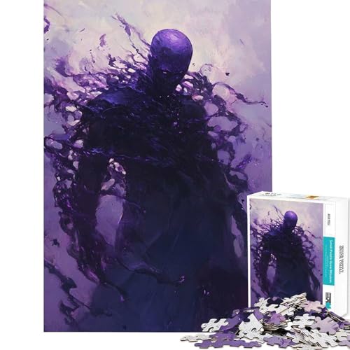 Rompecabezas de 1000 Piezas para Adolescentes Mago Arcano Figura de Sombra Púrpura Difícil y desafiante Decoración Juegos educativos para Mayores de 14 años 38x52cm