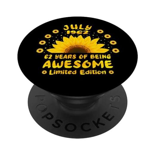 62 Cumpleaños Amantes del girasol de 62 años nacidos en julio de 1962 PopSockets PopGrip Intercambiable