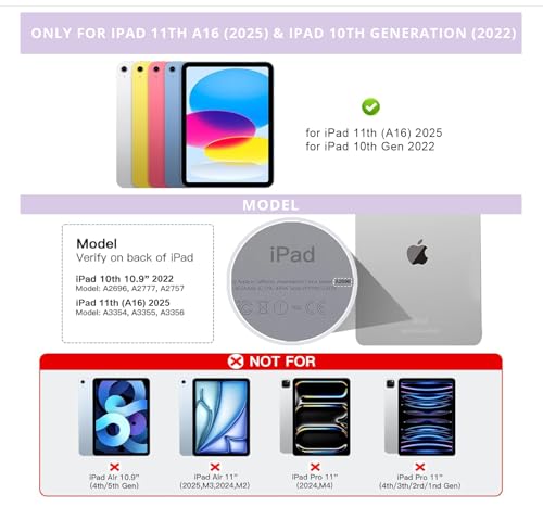 Image of RAYMCRAFT for iPad 11th(A16, 2025) /10th Generation Case with Keyboard, Magic Keyboard 2022, Springy Backlit Keys, Stain-Resistant Surface, Multi-Touch Trackpad, Light Purple