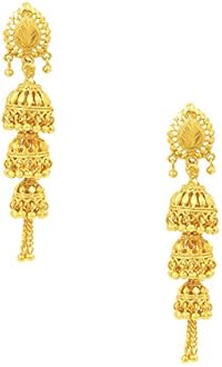 Bodha 3 Layered Traditional GoldDesigner Jhumka Earrings (SJ_753)