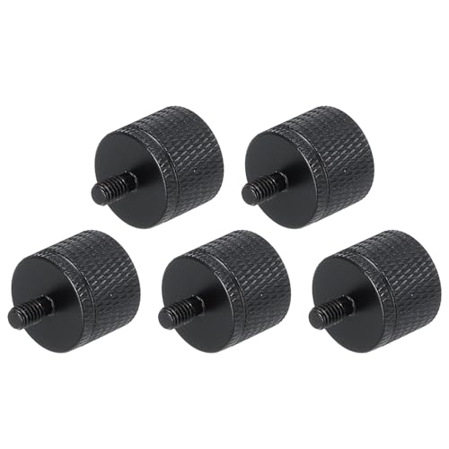 QUARKZMAN 5-teiliger Mikrofonständer-Adapter, 1/4 Innengewinde auf M5 Außengewinde, Schraubadapter, Aluminiumlegierung für Mikrofon-Stativ-Halterung, Schwarz