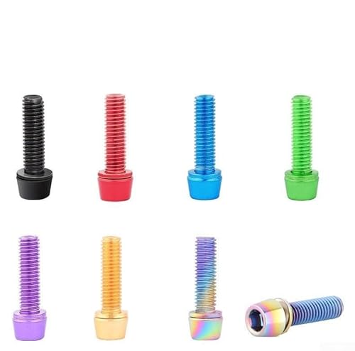 Set of 6 M5 18mm Steel Bicycle Steering Screws for Enhanced Stability and Safety (Red)