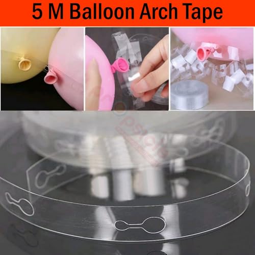 Image of Propsicle Balloon Arch Tape Strip 5m x 2, Clear Balloon Garland Strip for Party Decoration, Reusable Arch Maker for Birthday, Baby Shower, Wedding, Bachelorette