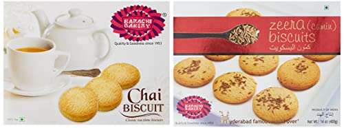 Image of Karachi Bakery Chai Biscuit, 400g & Karachi Bakery Zeera Biscuits, 400g