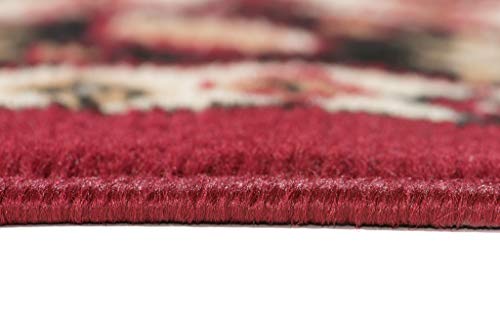 Carpeto Rugs Teppich Orientalisch Rot Klassisch Muster Kurzflor Öko-Tex Wohnzimmer 70 x 140 cm – Bild 7