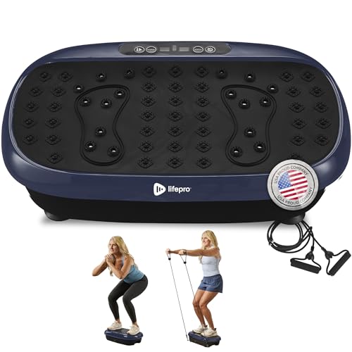 LifePro Hexaplate Lite Vibration Plate Exercise Machine with Magnetic Acupoints -Vibration Plate Machine for Full Body Workout -Vibrating Plate with Loop & Resistance Bands for Fitness by Lifepro - Used condition - CA$85.47