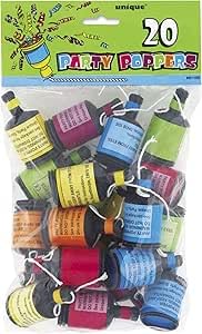 Holographic Party Poppers I Birthday I Wedding I Baby Shower I Engagement (20 x multicolor) — image 1