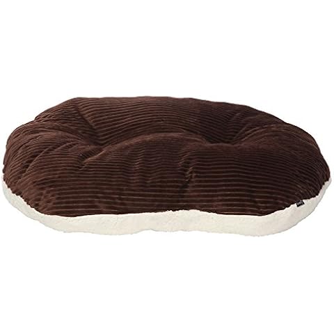 Bunty Oval Dog Pet Puppy Cat Bed Fleece Round Cushion Hard Wicker Basket Insert - Brown - Medium Cover