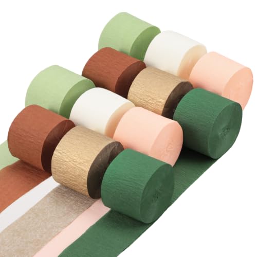 Crepe Paper Streamers 12 Rolls 984ft, Olive Green Khaki Pink