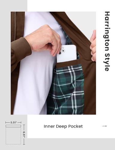 Image of TBMPOY Mens Lightweight Jackets Light Windbreaker Full Zip Casual Work Jacket Golf Business Fall Track Coat with Pockets