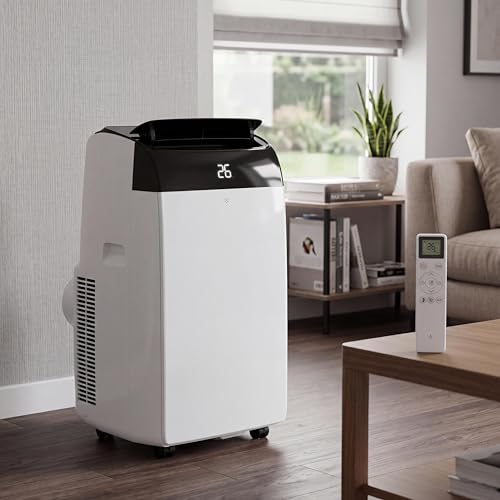 Thaookte Klimaanlage mobil 10000 BTU, 4- in- 1: Kühlen, Entfeuchten, Ventilator & Nachtabsenkung, Energieklasse A++, R290, Fernbedienung, geräuscharm, ideal für Wohnzimmer, Schlafzimmer & Bü