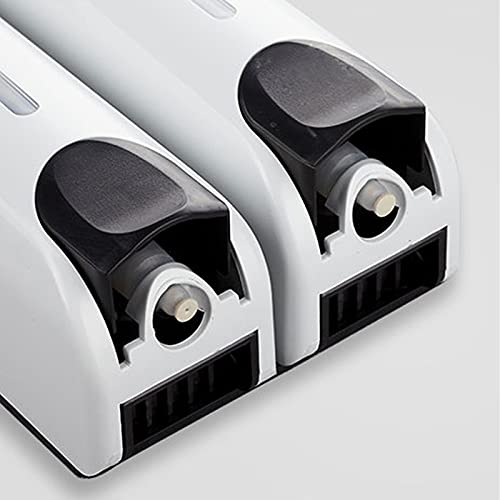 Dispensador de jabón Pared Doble Cabezal, 350 ml X2, Material ABS, Blanco y Negro | White