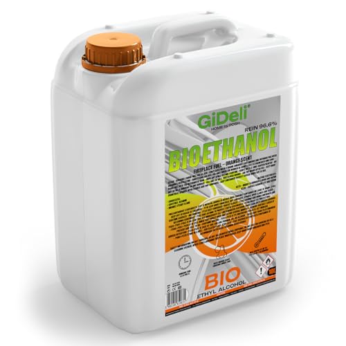 GiDeli bioethanol 10l Orangenduft 96,6% Ethanol für Innen &...