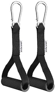 KYLIN SPORT Upgraded Cable Machine Attachments Resistance Bands Handles Grips Fitness Strap Stirrup Handle Cable Attachment Silicon Grip with Metal Carabiner Colorful Version