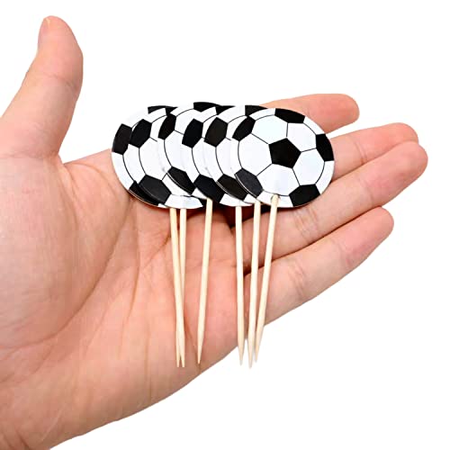 Honbay 48Pcs Sports Theme Cupcake Toppers Soccer Cupcake Toppers Cake Picks For Birthday Wedding Party Decorations Supply #TOP2
