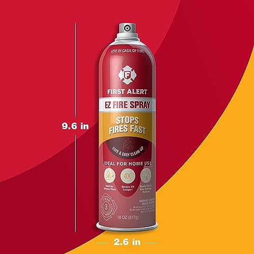 First Alert EZ Fire Spray, Extinguishing Aerosol Spray, Pack of 2, AF400-2, RED
